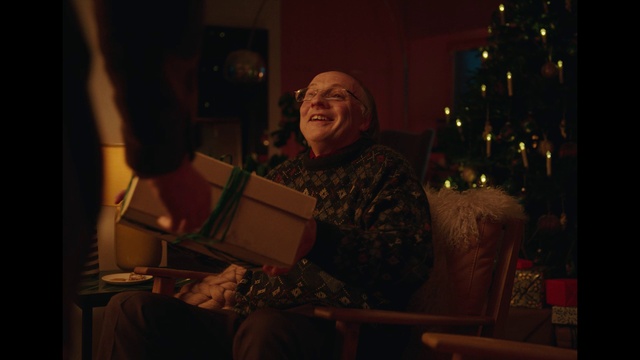 Video Reference: Smile, Fun, Christmas tree, Event, Chair, Darkness, Christmas, Holiday, Room, Conversation