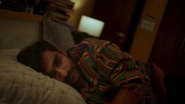 Video Reference: Comfort, Linens, Darkness, Room, Elbow, Bed, Bedding, Fun, Sitting, Facial hair