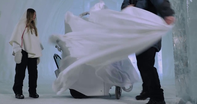 Video Reference: Footwear, Shoe, Shoulder, White, Leg, Dress, Bride, Gesture, Entertainment, Automotive design