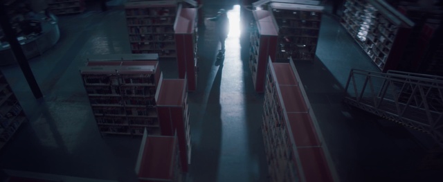 Video Reference: Building, Automotive lighting, City, Symmetry, Darkness, Flooring, Room, Glass, Window, Night