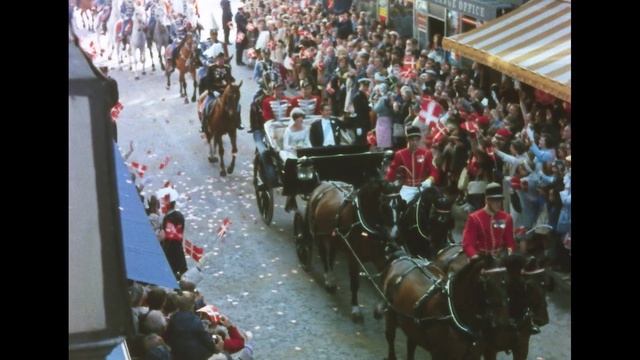Video Reference: Horse, Wheel, Vertebrate, Vehicle, Working animal, Mammal, Crowd, Carriage, Horse and buggy, Motor vehicle