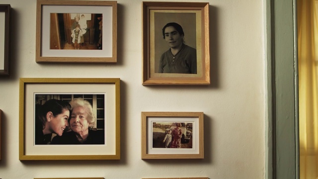 Video Reference: Face, Head, Picture frame, Photograph, Black, Art, Wall, Rectangle, Snapshot, Event