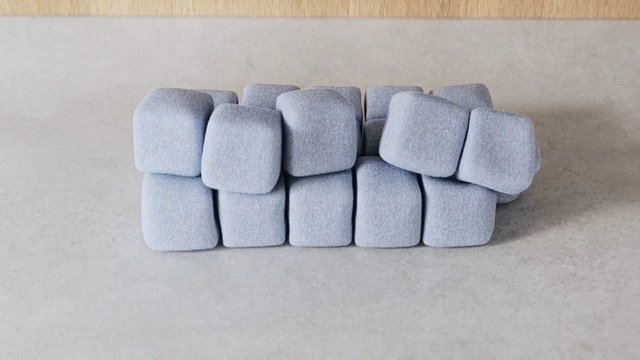 Video Reference: marshmallows, candy, stacked, sweet, dessert, snack, blue, close-up, still life, food, texture, minimal, plain background