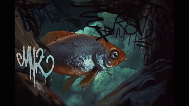 Video Reference: Water, Organism, Underwater, Fish, Fawn, Marine biology, Snout, Electric blue, Art, Darkness