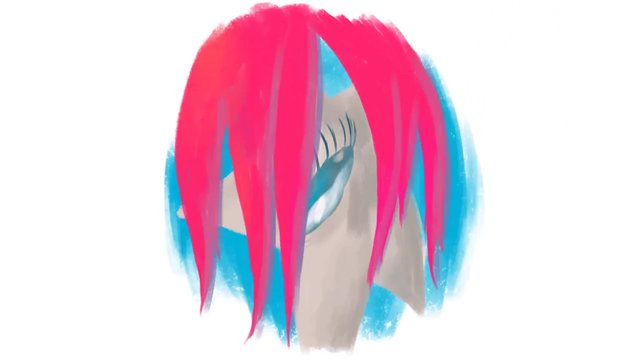 Video Reference: illustration, digital art, horse, pony, animal, mane, pink, blue, cartoon, fantasy, portrait, white background