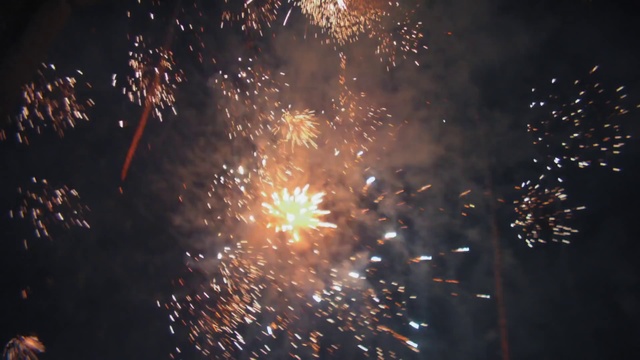 Video Reference: Fireworks, Sky, Atmospheric phenomenon, Midnight, Event, Space, Electric blue, Darkness, Recreation, Holiday