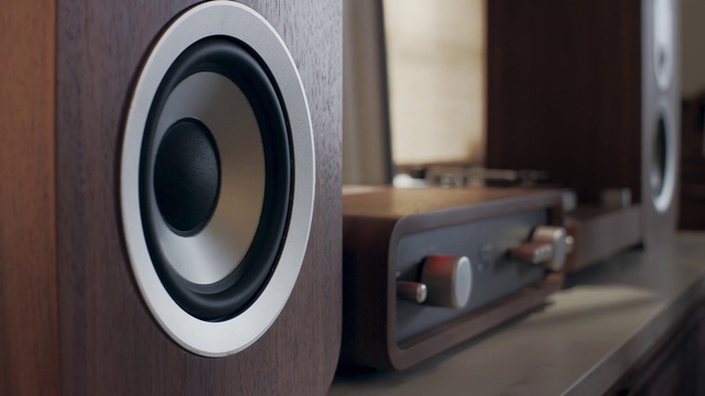 Video Reference: Output device, Wood, Fixture, Sound box, Grey, Public address system, Audio equipment, Studio monitor, Hardwood, Gadget