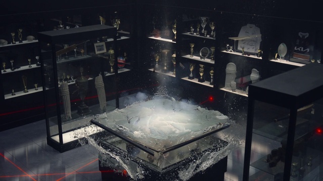 Video Reference: Gas, Entertainment, Darkness, Space, Audio equipment, Event, Chair, Metal, Room, Music venue