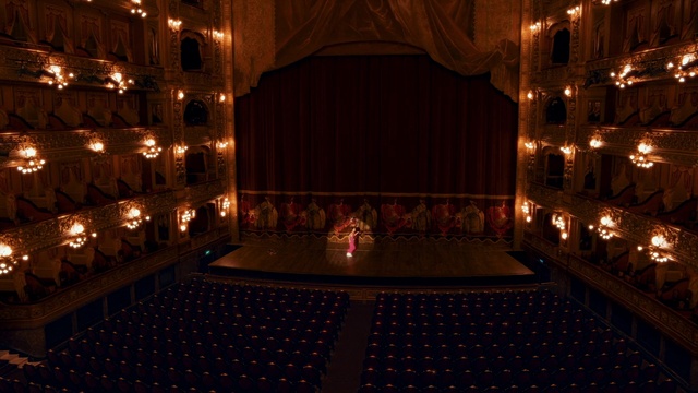 Video Reference: Light, Musical instrument accessory, Lighting, Interior design, Entertainment, Stage is empty, Curtain, Chair, Performing arts center, Event