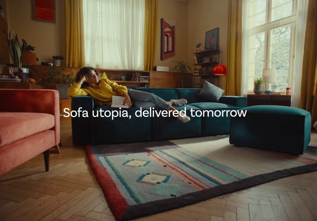 Video Reference: Couch, Property, Picture frame, Furniture, Comfort, Building, Textile, Wood, studio couch, Interior design