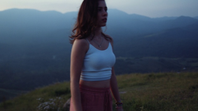 Video Reference: Sky, Mountain, Flash photography, Standing, Highland, Sunlight, Travel, Happy, Grass, Grassland