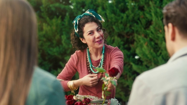 Video Reference: Facial expression, Smile, Green, Plant, Happy, Fun, Leisure, Grass, Eyewear, Necklace