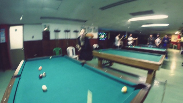 Video Reference: Billiard table, Billiard room, Billiard ball, Baize, Table, Cue stick, Property, Furniture, Billiards, Pool player