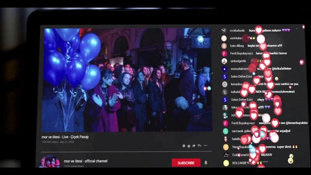 Video Reference: Purple, Balloon, Font, Gadget, Television set, Display device, Magenta, Multimedia, Technology, Electronic device