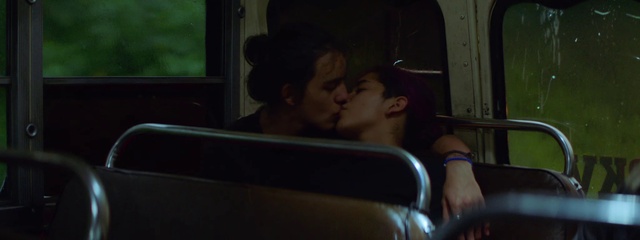 Video Reference: Kiss, Gesture, Window, Comfort, Fun, Darkness, Romance, Room, Public transport, Flash photography