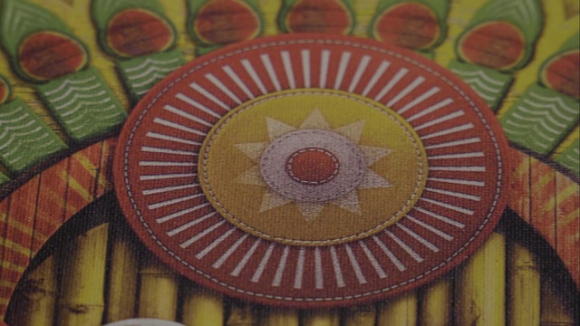 Video Reference: Dishware, Textile, Wood, Creative arts, Pattern, Circle, Art, Serveware, Button, Symmetry