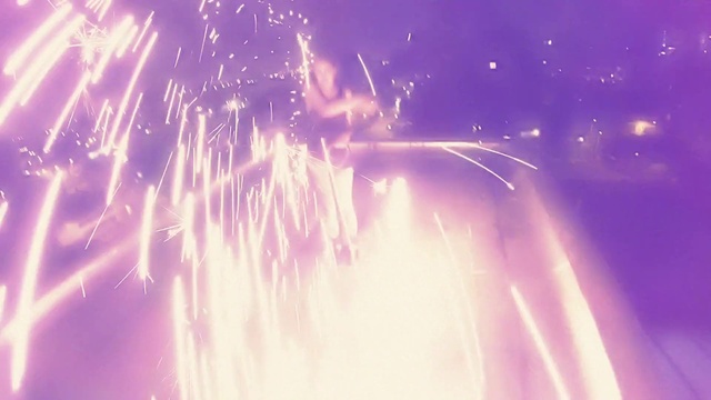 Video Reference: Fireworks, Atmosphere, Purple, Entertainment, Violet, Font, Midnight, Technology, Electric blue, Event