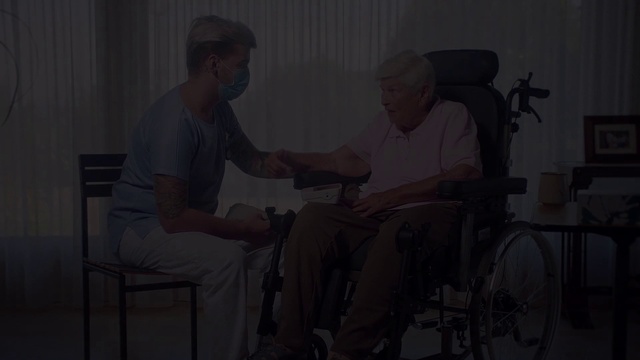 Video Reference: Wheel, Tire, Wheelchair, Medical equipment, Gesture, Chair, Knee, Hat, Event, Bicycle wheel