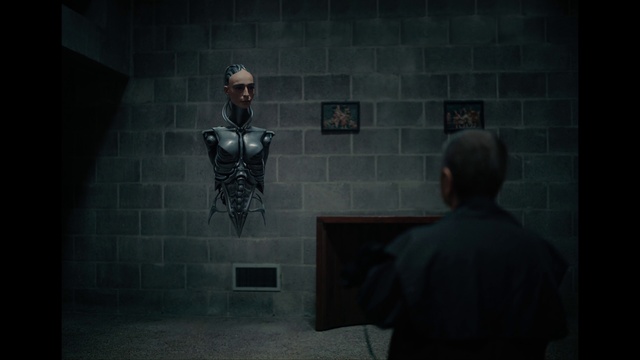 Video Reference: Grey, Art, Flash photography, Sculpture, Space, Symmetry, Darkness, Event, Visual arts, Room
