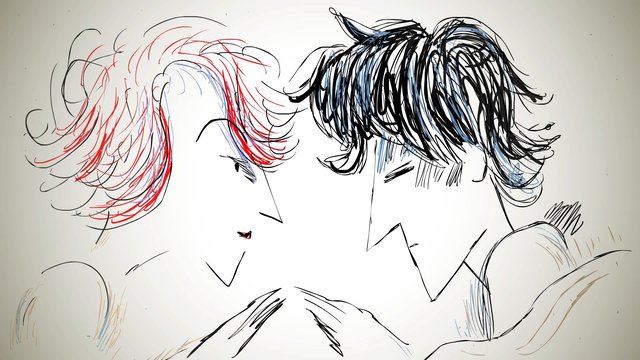 Video Reference: abstract, sketch, drawing, faces, portrait, hair, hand-drawn, art, illustration, line art, anime style, white background