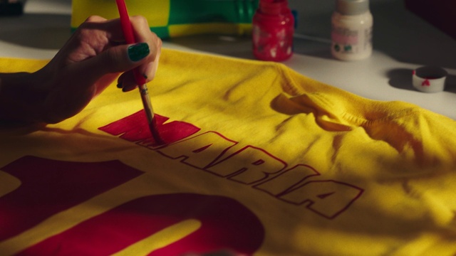 Video Reference: Hand, Table, Yellow, Finger, Red, Nail, Plant, Wood, Tints and shades, Writing