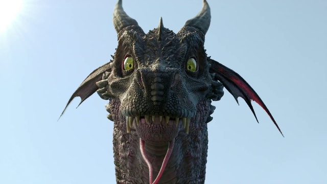 Video Reference: Eye, Extinction, Fang, Jaw, Mythical creature, Sky, Snout, Art, Sculpture, Toy