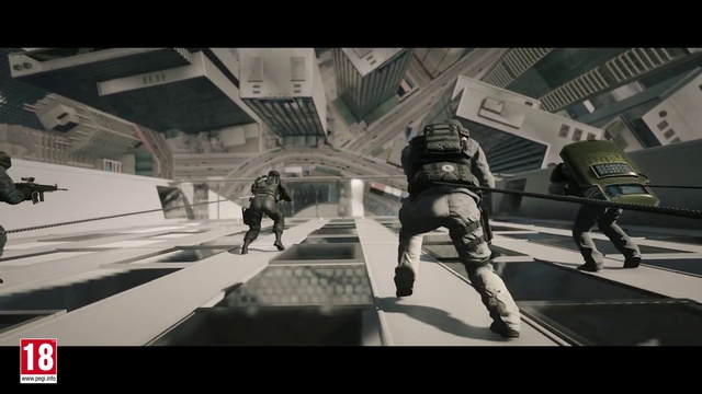 Video Reference: Flash photography, Fictional character, Cg artwork, Symmetry, Recreation, Monochrome, Darkness, Shooter game, Helmet, Video game software