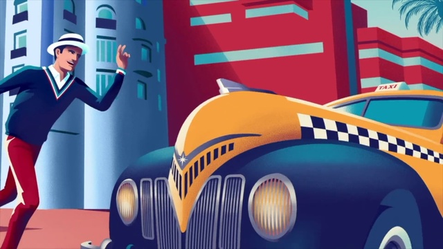 Video Reference: Vehicle, Car, Hood, Motor vehicle, Blue, Automotive design, Yellow, Automotive exterior, Classic car, Classic