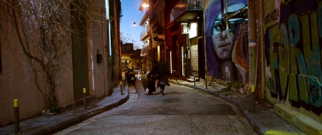 Video Reference: Building, Window, Infrastructure, Road surface, Sky, Asphalt, Road, Morning, City, Alley