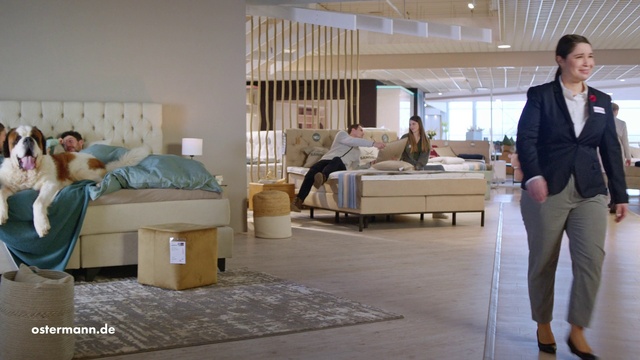 Video Reference: Trousers, Furniture, Couch, Comfort, Table, Interior design, Living room, Floor, studio couch, Flooring