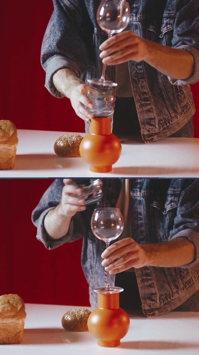 Video Reference: Tableware, Hand, Stemware, Food, Drinkware, Orange, Barware, Wine glass, Alcoholic beverage, Drink