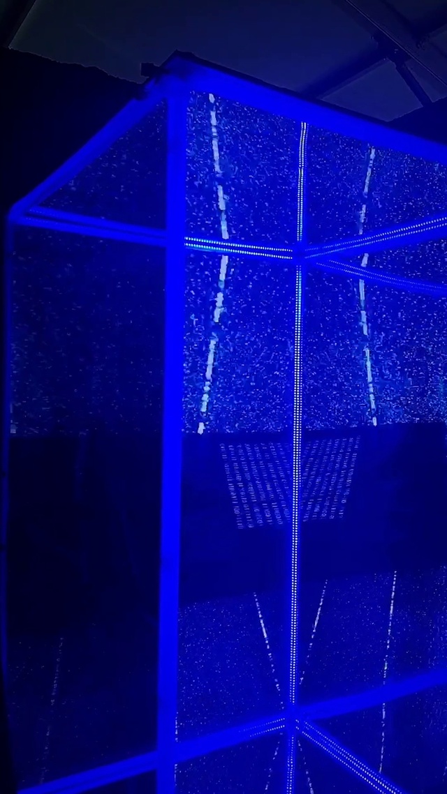 Video Reference: Blue, Azure, Purple, Rectangle, Electric blue, Composite material, Symmetry, Technology, Space, Electricity