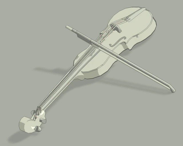 Video Reference: violin, bow, string instrument, music, classical, instrument, still life, gray background, close-up, artistic, minimalist