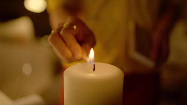 Video Reference: Wax, Candle, Flame, Fire, Heat, Event, Darkness, Interior design, Still life photography, Still life
