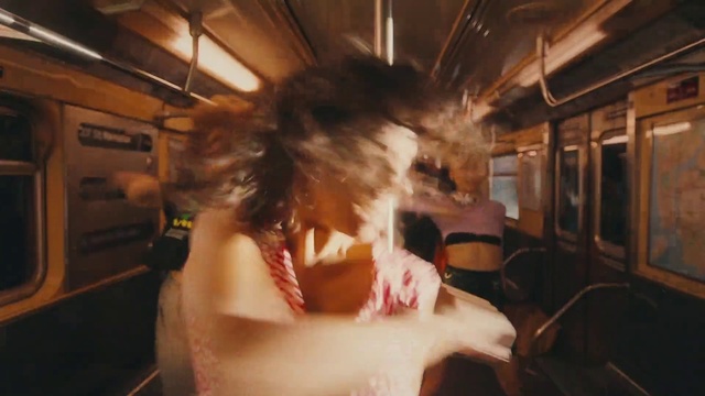 Video Reference: Hand, Jaw, Flash photography, Gesture, Eyewear, Black hair, Public transport, Long hair, Human leg, Fun