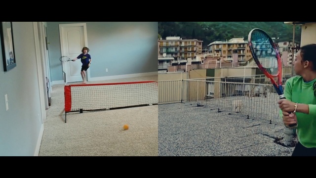 Video Reference: Wall, Flooring, Sports equipment, Sports, Leisure, Player, Art, Font, Net, Asphalt