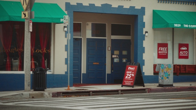 Video Reference: Door, Wood, Line, Wall, Neighbourhood, Facade, Gas, Tints and shades, Electric blue, City