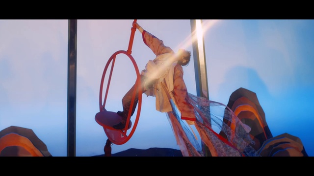 Video Reference: Gesture, Art, Sky, Event, Performing arts, Balance, Visual arts, Electric blue, Entertainment, Carmine