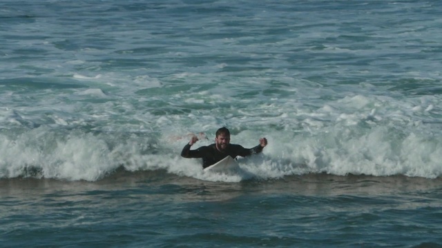 Video Reference: Water, Sports equipment, Surfing, Surfboard, Fluid, Surfing Equipment, Wind wave, Beach, Personal protective equipment, Skimboarding