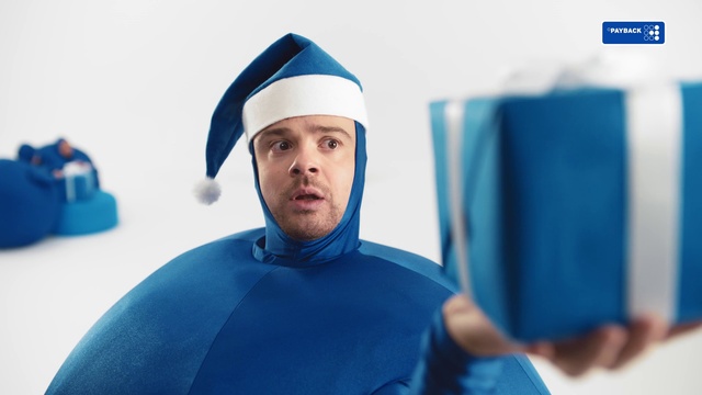 Video Reference: Blue, Sleeve, Gesture, Headgear, Happy, Smile, Cap, Electric blue, T-shirt, Event