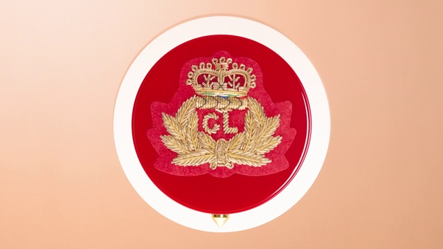 Video Reference: Crest, Badge, Font, Emblem, Symbol, Art, Circle, Magenta, Logo, Fashion accessory