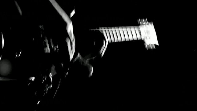 Video Reference: electric guitar, guitar, musician, playing, close-up, black and white, concert, instrument, music, dark background, performance, motion blur