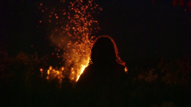 Video Reference: Fire, Sky, Flame, Heat, Gas, Geological phenomenon, Lava, Event, Darkness, Midnight
