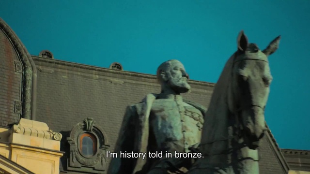 Video Reference: Horse, Sky, Daytime, Sculpture, Statue, Art, Monument, Facade, City, Working animal