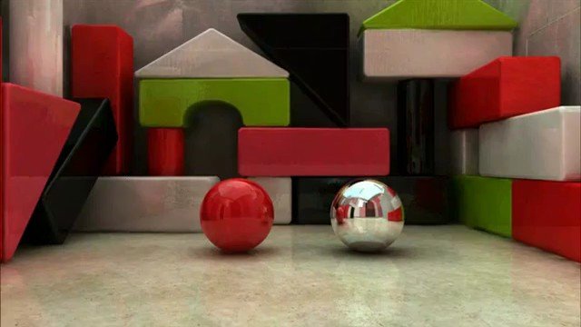 Video Reference: abstract, 3d, geometric, blocks, shapes, spheres, colorful, reflection, render, minimal, still life, modern, composition, indoor, background