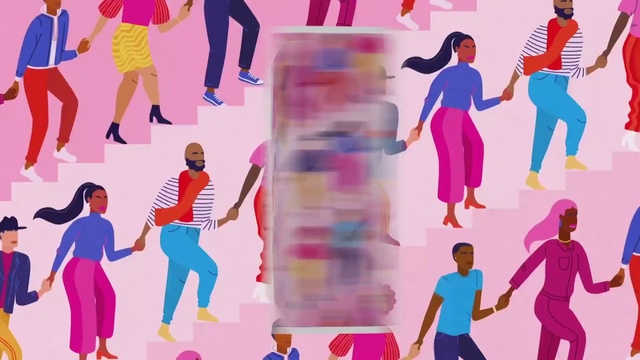 Video Reference: Human, Fashion, Purple, Art, Pink, Fun, Gesture, Font, Style, Social group