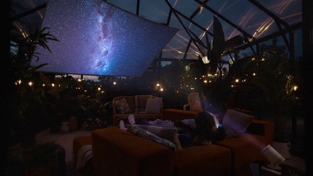 Video Reference: Furniture, Plant, Decoration, Tent, Tree, Entertainment, Chair, Event, Space, Science