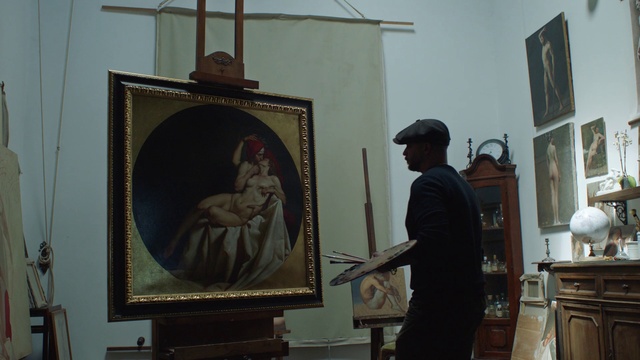 Video Reference: Picture frame, Art, Artist, Painting, Hat, Event, Visual arts, Mural, Room, Tourist attraction