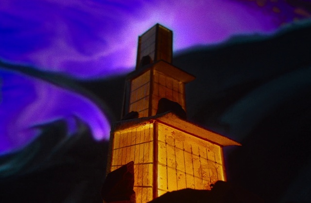 Video Reference: Atmosphere, Sky, Purple, Building, Dusk, Tints and shades, Space, Electric blue, Darkness, Magenta