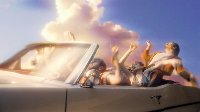 Video Reference: Sky, Cloud, Vehicle, Car, Hood, Motor vehicle, Gesture, Automotive design, Travel, Automotive exterior